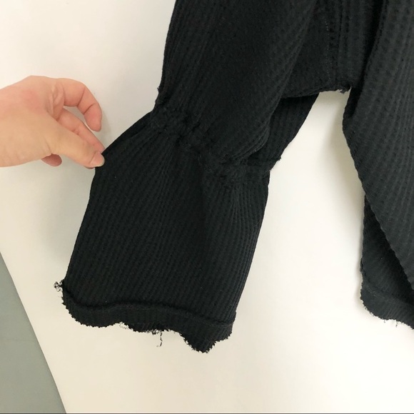 Free People Black Dahlia Thermal Top Sz L - Picture 4 of 11